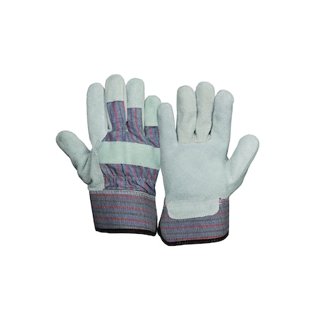Pyramex Leather Palm Gloves, Split Shoulder Cowhide, Rubberized Safety Cuff Cuff, Wing Thumb, Gray, 2XL GL1001WX2